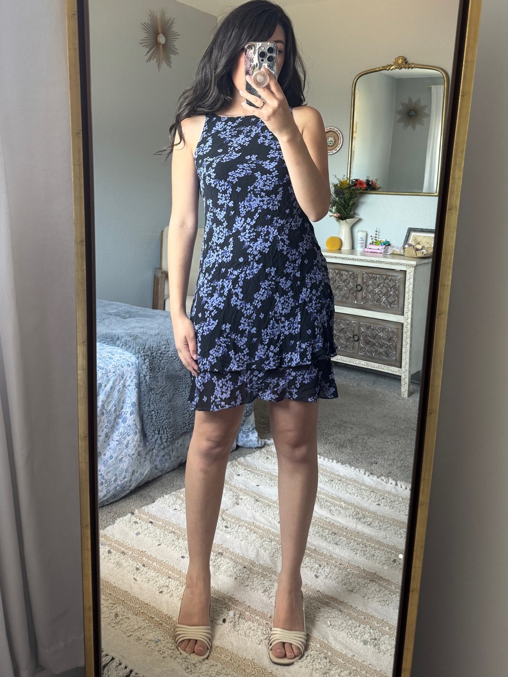 Vintage Y2K Jones New York 100% Silk Floral Dress 6P